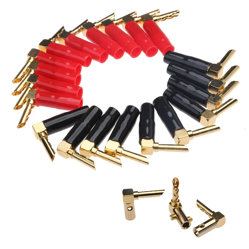 

4.3MM Speaker Wire Pin Plug Banana Connectors 20PCS Gold Plated Audio Speaker Cable Wire Connectors