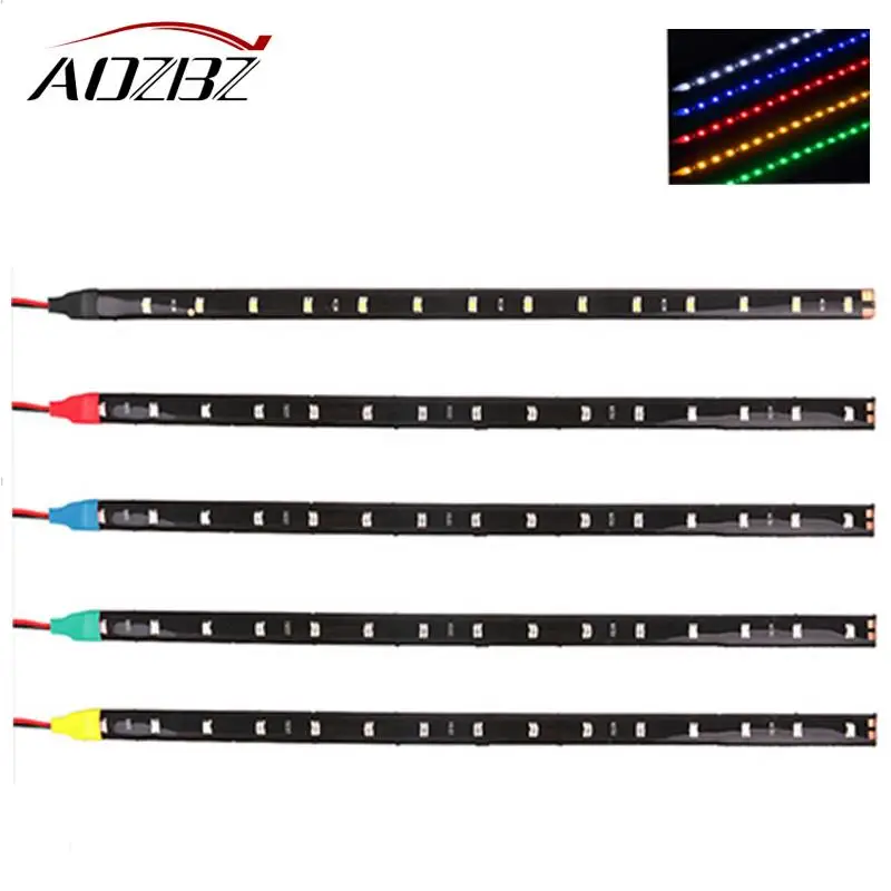 

AOZBZ 30cm Car Auto Flexible 12V 11.8" 15SMD Waterproof LED Strip Light Car DRL High Power LED Daytime Running Light Decorative