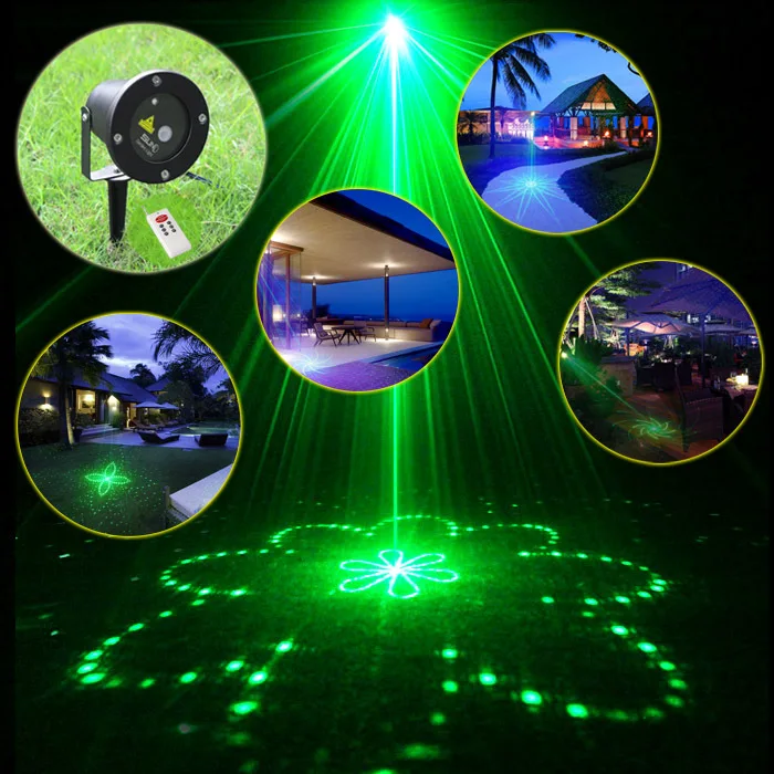 

SUNY Remote Control IP67 Outdoor Indoor 20 Patterns Green Laser Blue LED Landscape Lighting Outside Garden Xmas Light House