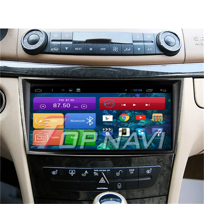 Topnavi 8," 4 ядра Android 6,0 Автомобильный gps навигации для E Class 2002 2003 2004 2005 2006 2007 2008 для Benz Авто, без DVD