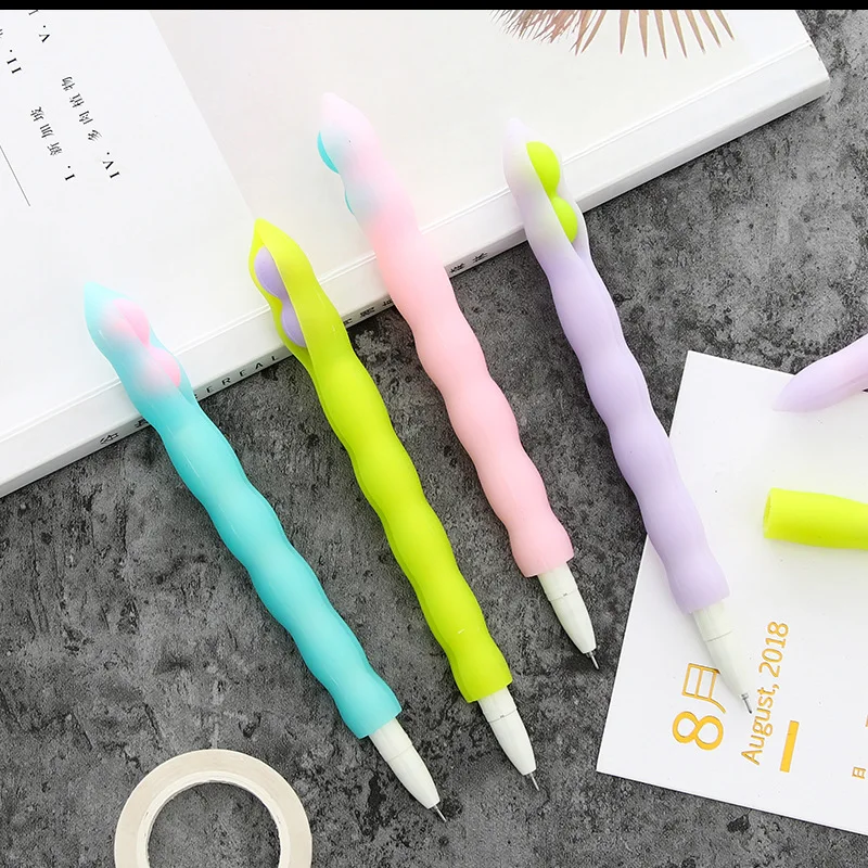 Kawaii красочные горох Gelpen милый творческий силикона гелевая ручка нет лицо человека Gelpen 0,5 мм школьные канцелярские принадлежности подарок