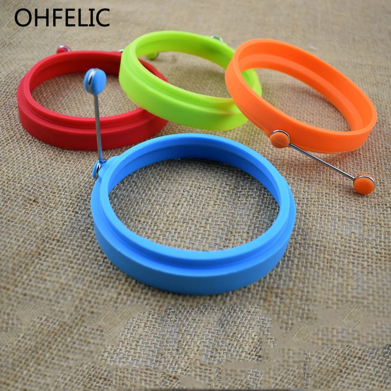 

New Fashion Round Nonstick DIY Cooking Frying Egg Mold Silicone Ring Pancake Rings Forms Kitchen Tools Gadgets
