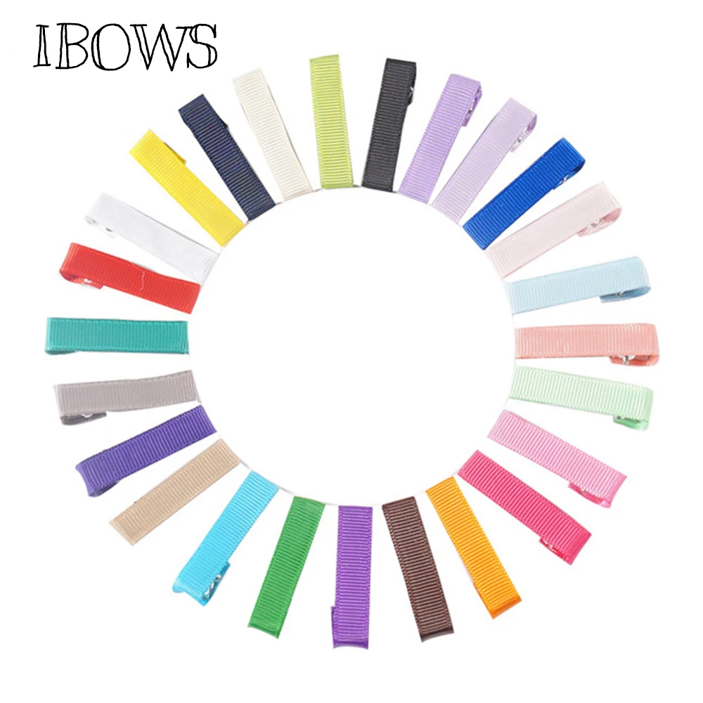 

50 Pcs/lot 1.6" Ribbon Covered Hair Clips For Girls DIY Hair Accessories Handmade Mini No-Slip Alligator Clips Hairgrips