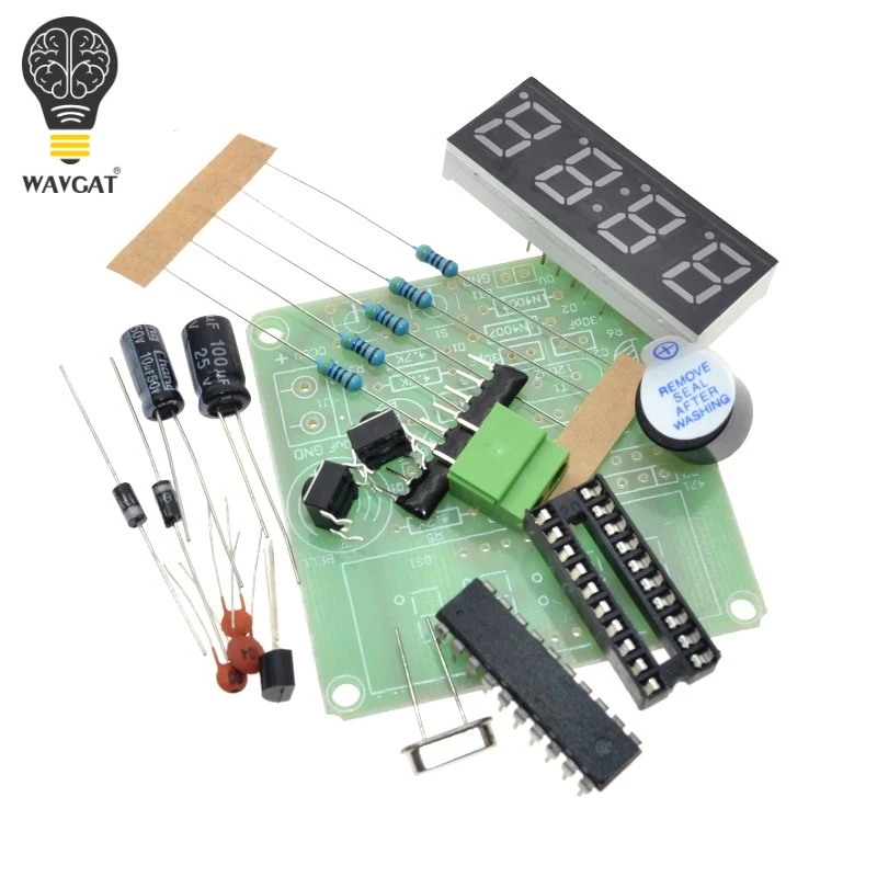 

WAVGAT AT89C2051 Digital 4 Bits Electronic Clock Electronic Production Suite DIY Kit