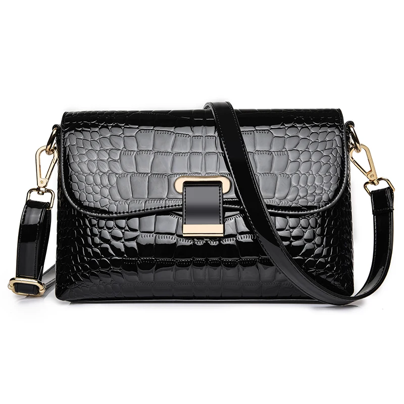 

bags for women 2018 Female bag women patent leather crocodile pattern handbag Shoulder fashion girl crossbody bag bolsa feminina