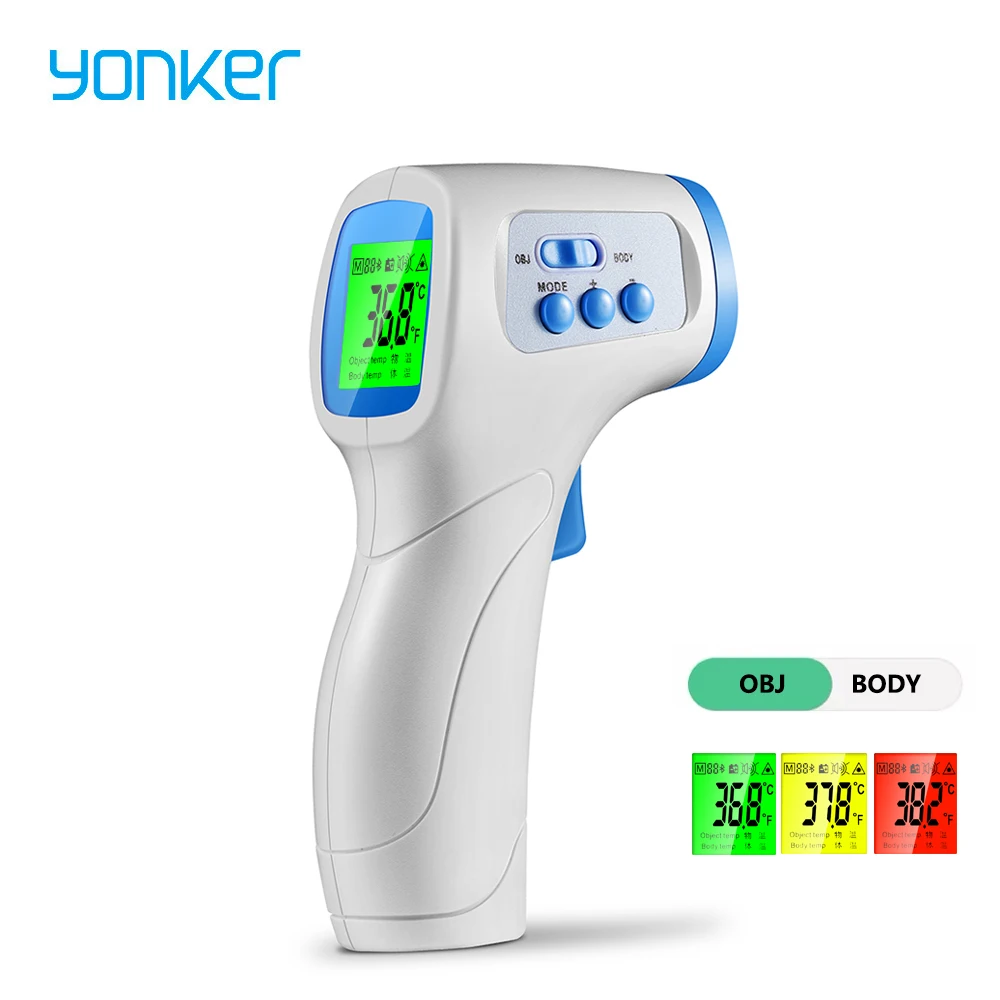 

Yonker Medical Infrared Thermometer Non-contact body baby Portable Digital Handheld Gun shape Body/Object Temperature IR Device