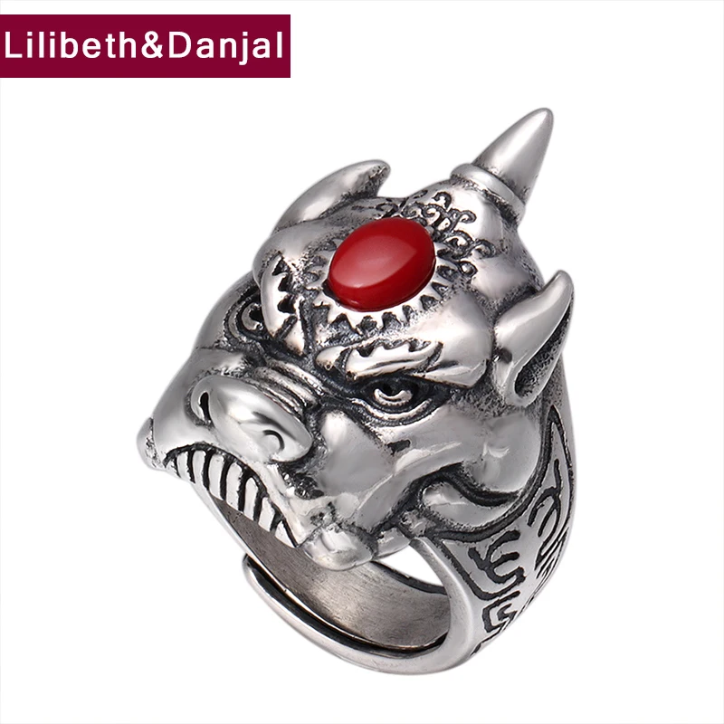 

2019 New Punk Custom Adjustable Ring 100% 925 Sterling Silver jewelry Men Lucky brave troops LOVE Ring Valentine's Day Gift R126