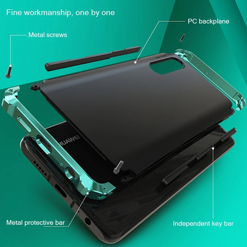 

OLLIVAN Aluminum Metal frame Case For Huawei P30 Lite P30 Pro Full Protection Shockproof Cover For Huawei P30 Lite Phone Cases