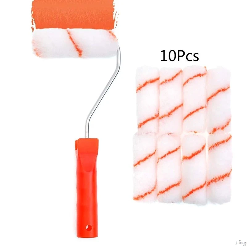 

DIY Paint Roller Brush Tools Set Household Use Wall Decorative Handle Flocked Edger Painting Brushes Tool