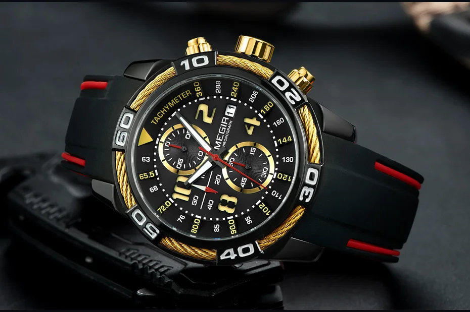 MEGIR силиконовые спортивные часы для мужчин Relogio Masculino лучший бренд класса люкс Хронограф армейские военные часы мужские кварцевые наручные часы