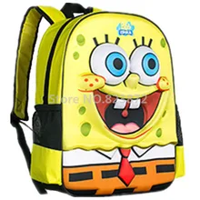 Милый 3D мультфильм рюкзак «Губка Боб» Дети Школьные сумки школьный рюкзак рюкзаки для начальной школы рюкзаки для мальчиков и девочек