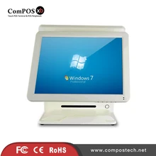 Good Cash Register With Dual Resistive Touch Screen All In One PC With Built-in Card Reader