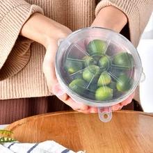 6 шт. бытовые растягивающиеся силиконовые чехлы для хранения свежих фруктов кухонные крышки для хранения свежих продуктов