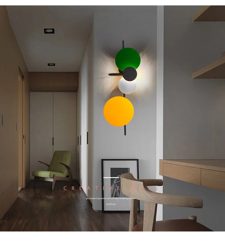 Moderno e Minimalista Sala de Estar Luzes do Corredor Nordic Parede Personalidade Criativa Quarto Lâmpadas Led Luz 17 Cheap Luminárias de parede