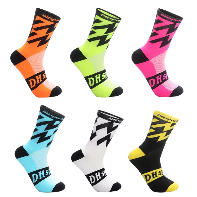 

2019 New Real Dh Sports Elite Cycling Socks Outdoor Leisure Exercise Training Breathable Plus Stockings Sock Bike Clubs For Man