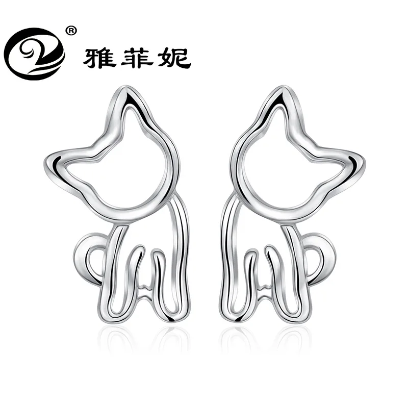 

925 sterling silver earrings Cat earrings earrings girl lovely animals Small jewelry wholesale