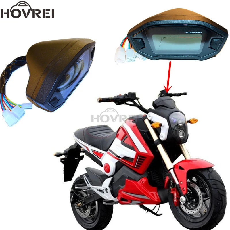12v Universal Black Motorcycle Lcd Digital Speedometer