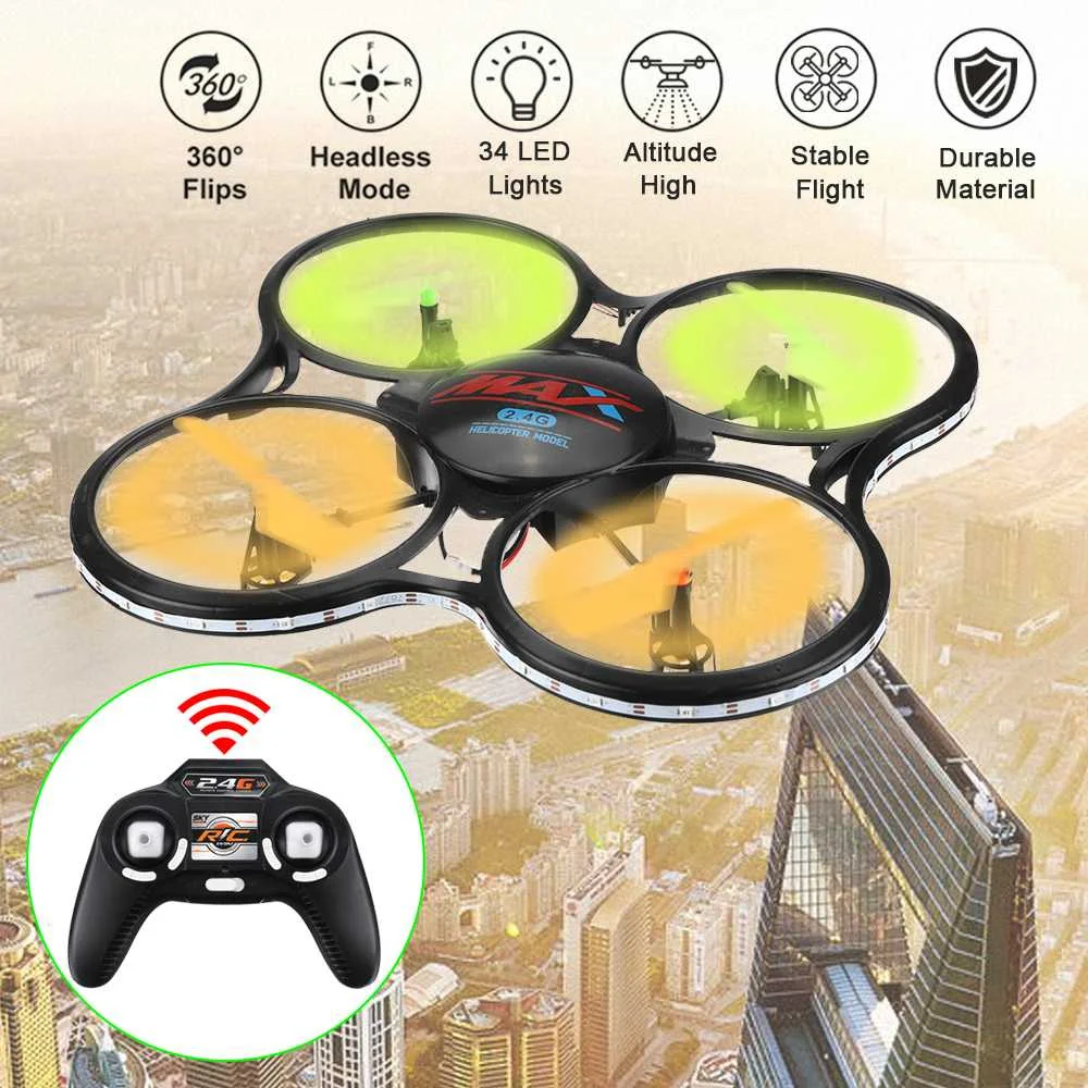 

RC Drone Quadcopter RC Drone Smart Quadcopter Drone six axes 4 channel Controllable LED light Toy Gift