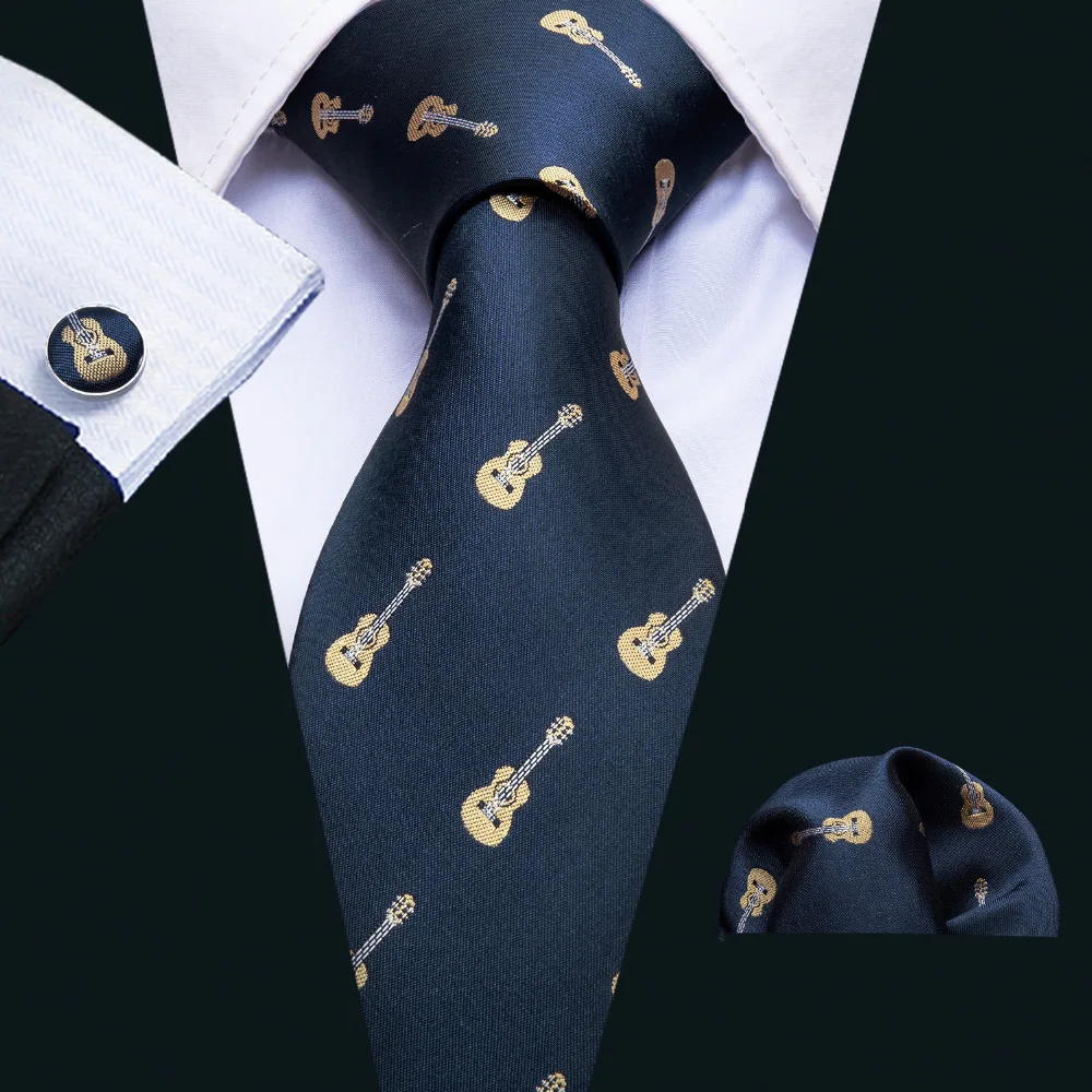 

Men Ties Designer Fashion Violin Pattern Neck Tie Wedding Business 8.5CM Silk Necktie Jacquard Woven Tie For Men Cravat FA-5067