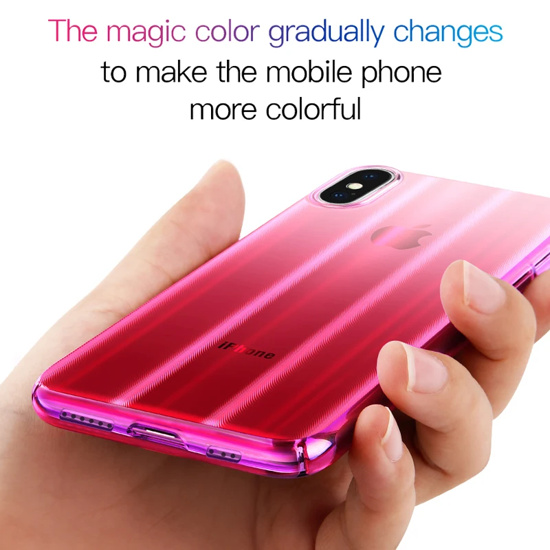 Роскошный чехол Baseus Aurora для iPhone Xs Max XR Чехлы градиентный жесткий пластиковый