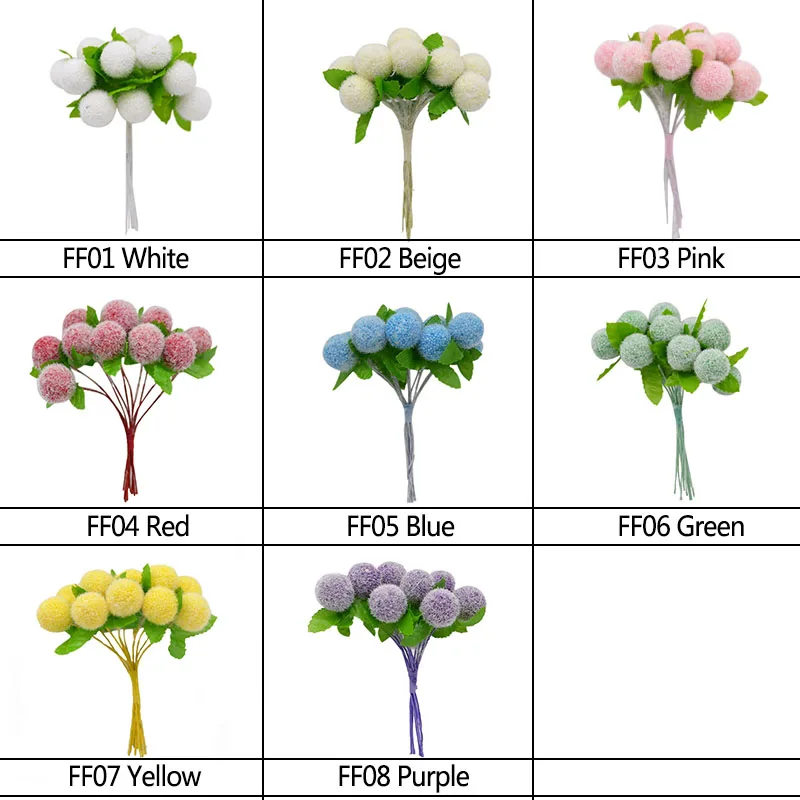 50 шт 2 см Искусственный букет с тычинками помпон-цветок шар Скрапбукинг венок Сделай Сам ручной работы свадебные украшения вечерние поставки