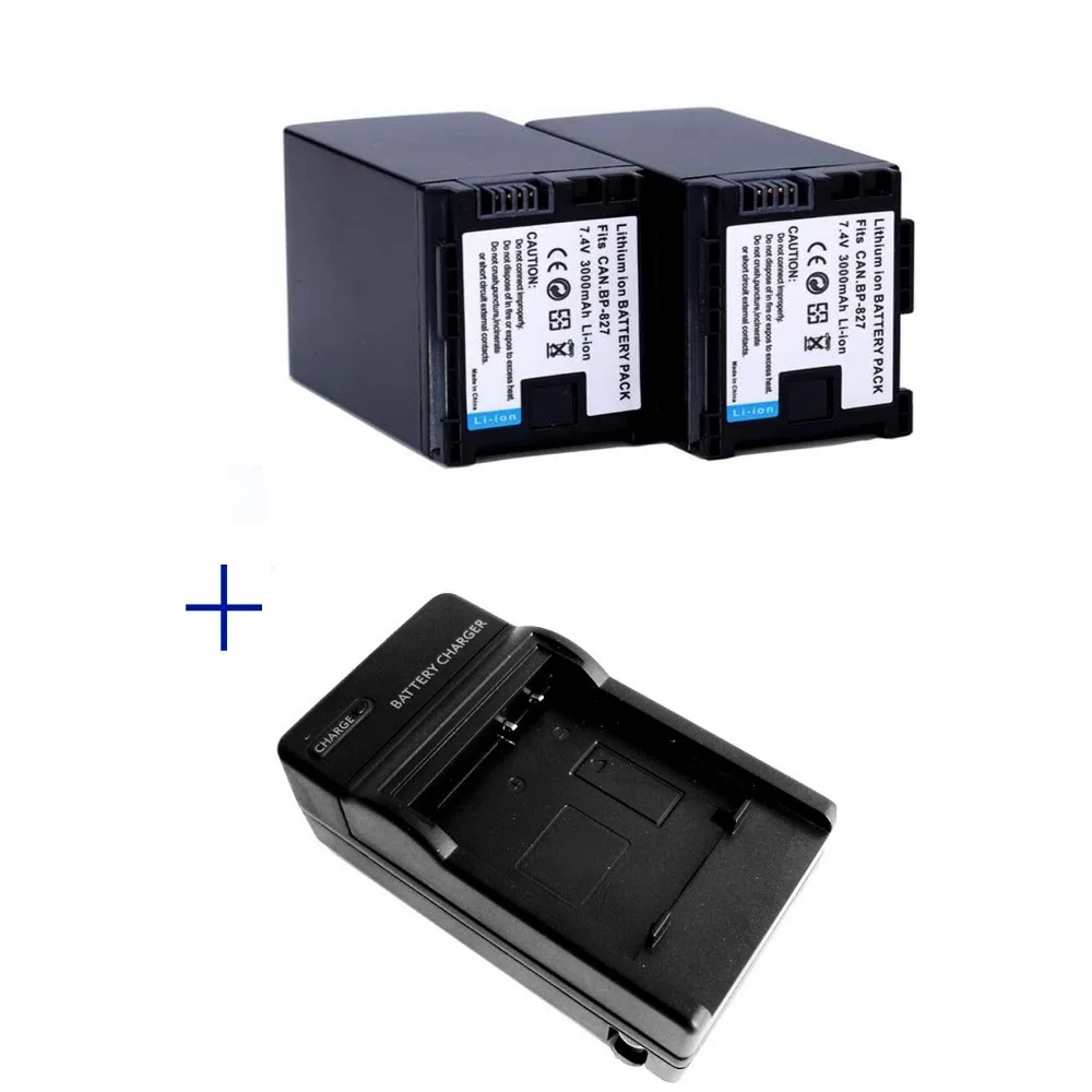 Аккумулятор BP-827 BP827 3000 мАч + зарядное устройство 2 шт. батарея для CANON HF20 HF21 HF S11 S10 HF11