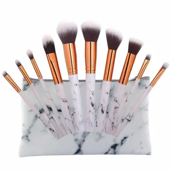 

10Pcs Professional Makeup Brushes set Concealer Eyeshadow Brush Set Brush Makeup Tool with cosmetic bag 5U1226