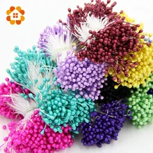 1 Bundle 150PCS Artificial Flower Double Heads Stamen Pearlized Craft Cards Cakes Decor Floral for home
