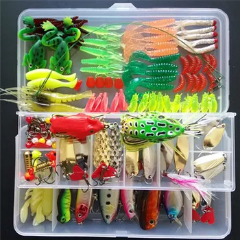 

Soft Frog Worm Lures Bass Fishing Hooks Bait Tackle Kit 132pcs/Lot Fishing Tools