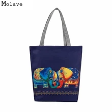 Naivety новая женская сумка для покупок с принтом слона, повседневная Холщовая Сумка-тоут, удобная сумка Bolso De Compras 11S61007, Прямая поставка