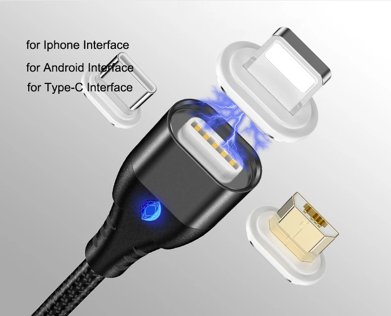 Tongyinhai Micro USB кабель Магнитный USB C Тип быстрой зарядки шнур для передачи данных для huawei 3A быстрое зарядное устройство магнитный разъем