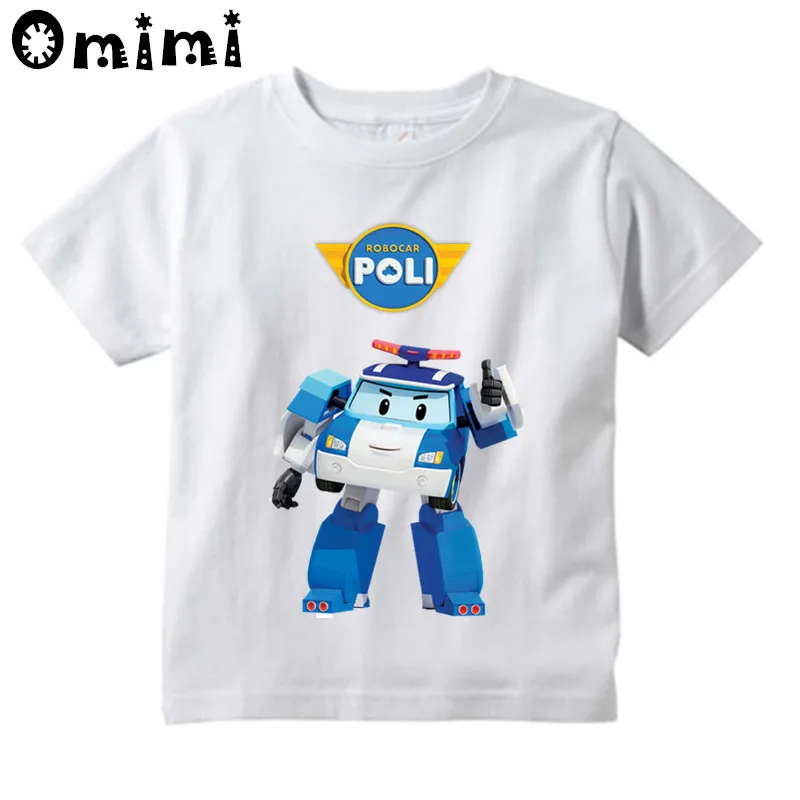 

Children's Cartoon Robocar Poli Printed T Shirt Kids Great Casual Short Sleeve Tops Boys and Girls Cute T-Shirt