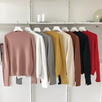 

2020 Women Basic Cashmere Sweater fashion Slash neck Winter Women Sweaters And Pullovers Casual Sweaters For Women