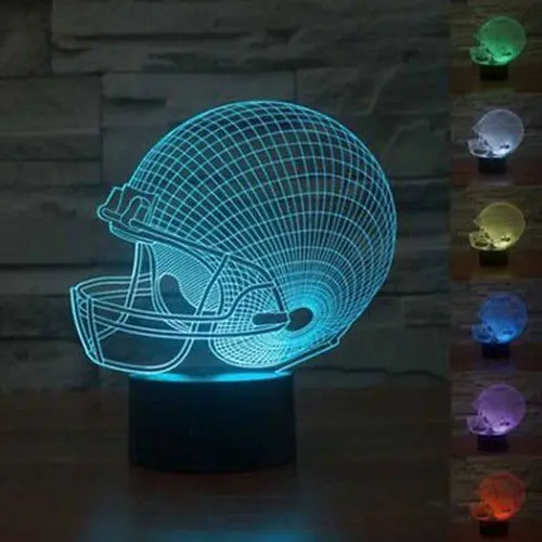 Deco декор стола Иллюзия Футбол шлем 3D ночник timok 7 цветов Изменение LED Настольная