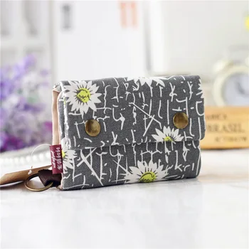 

Canvas printing women credit card ID holder bag business card organizers small money pouch carteira feminina for girls boys