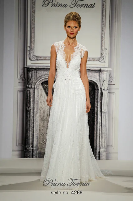 Runway Show V Neck Lace Cap Sleeve Wedding Dresses Backless A Line Runway Show V Neck Lace Cap Sleeve Wedding Dresses Backless A Line Y Bridal Dress Vestido