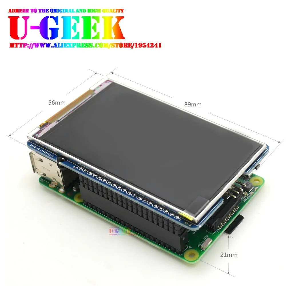 UGEEK 3,5 дюймов 800x480 60fps TFT экран | HD высокоскоростной ЖК-модуль | 3,5 ''дисплей для Raspberry Pi 4B 3B 3B+ 2B Zero | IR | Kali