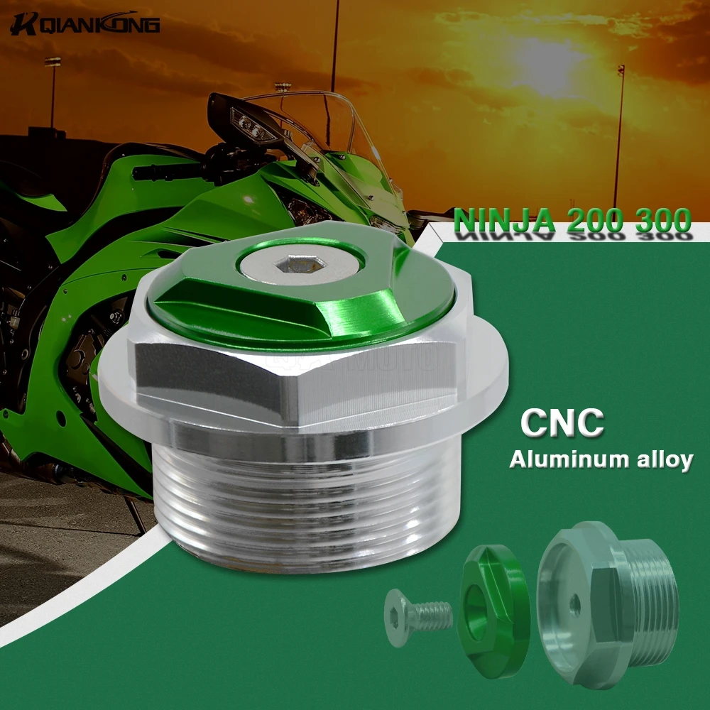 For Ninja 200 300 Motorcycle Cnc Aluminum Engine Oil Filter Cup Plug