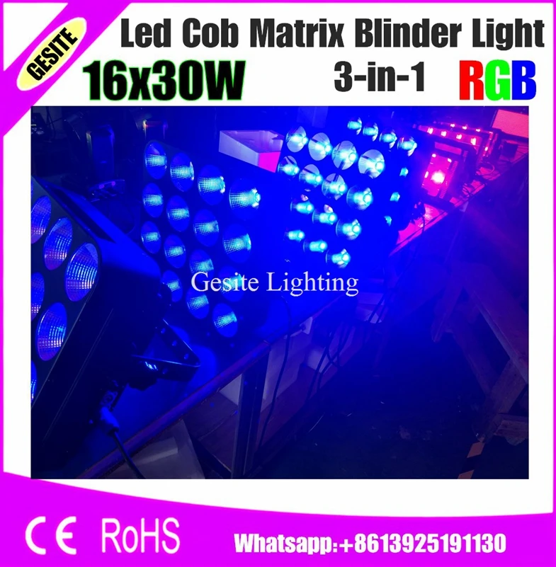 2 шт./лот RGB 3 в 1 светодиодная матрица 16X30W поворотный свет 4x4 сценический свет|blinder