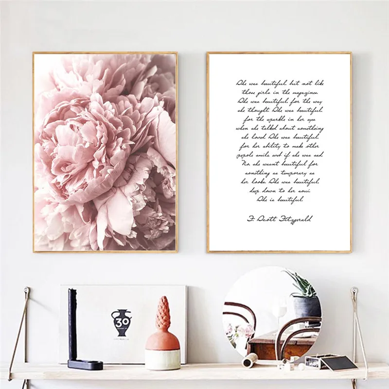 

Poster Prints Peony Flowers Wall Art Canvas Painting Nordic Decoration Floral Scandinavian Picture For living room Decoration 03
