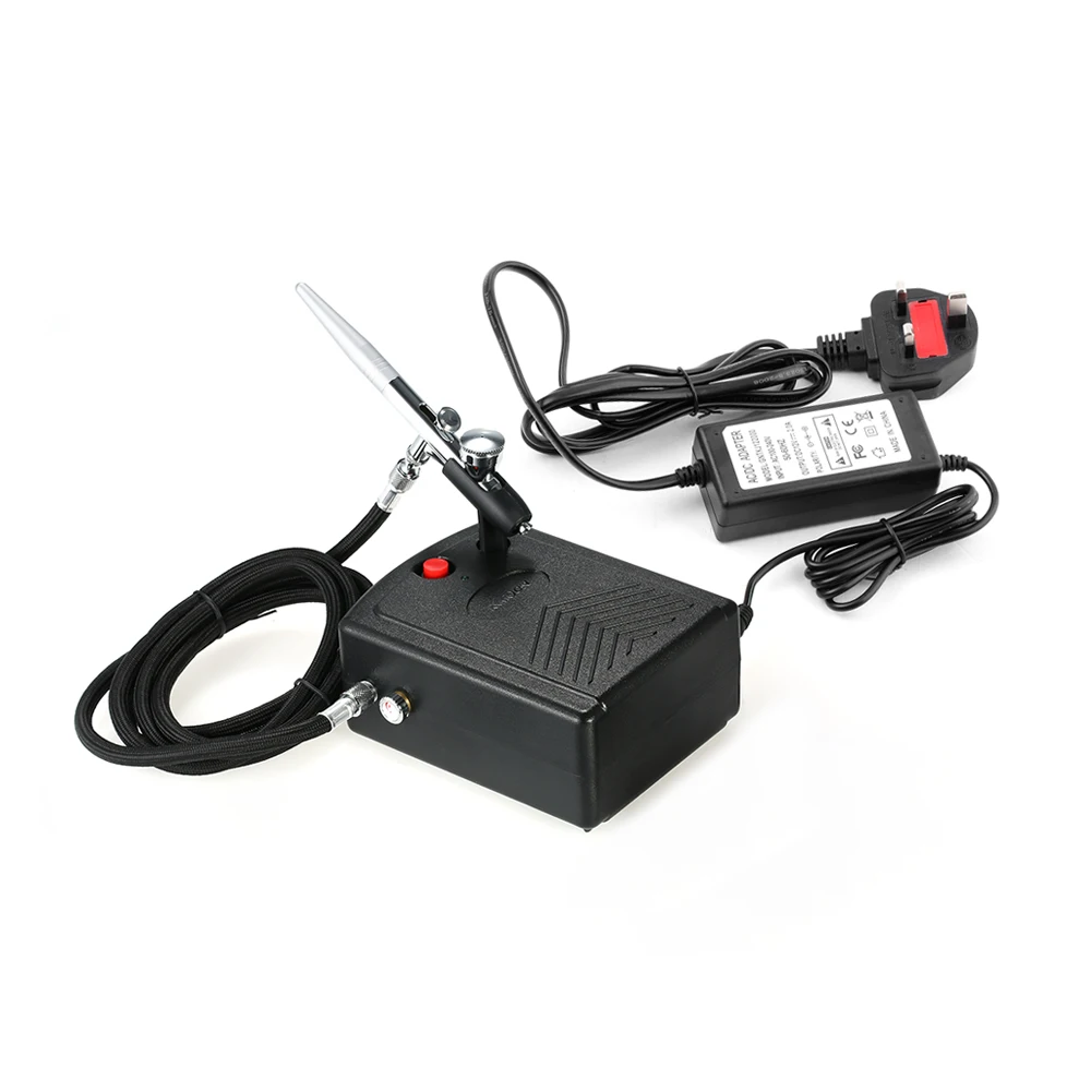 

KKmoon Dual Action Airbrush Air Compressor Kit for Art Painting Nail Tattoo Manicure Craft Cake Spraying Air Brush Tools Set