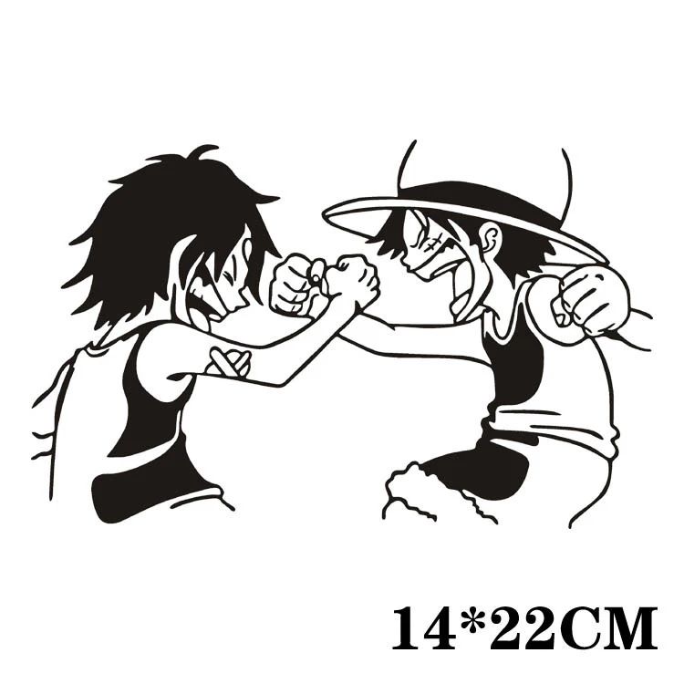 Классическая виниловая наклейка one piece Luffy& Ace классная Настенная Наклейка на ноутбук велосипед мультяшная наклейка на автомобиль s дорожный Багаж Забавный Декор(14*22 см