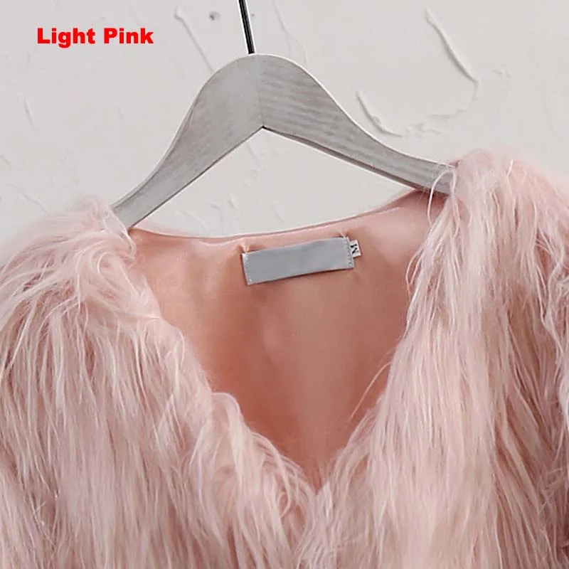 Длинный Меховой жилет - Цвет: light pink fur vest