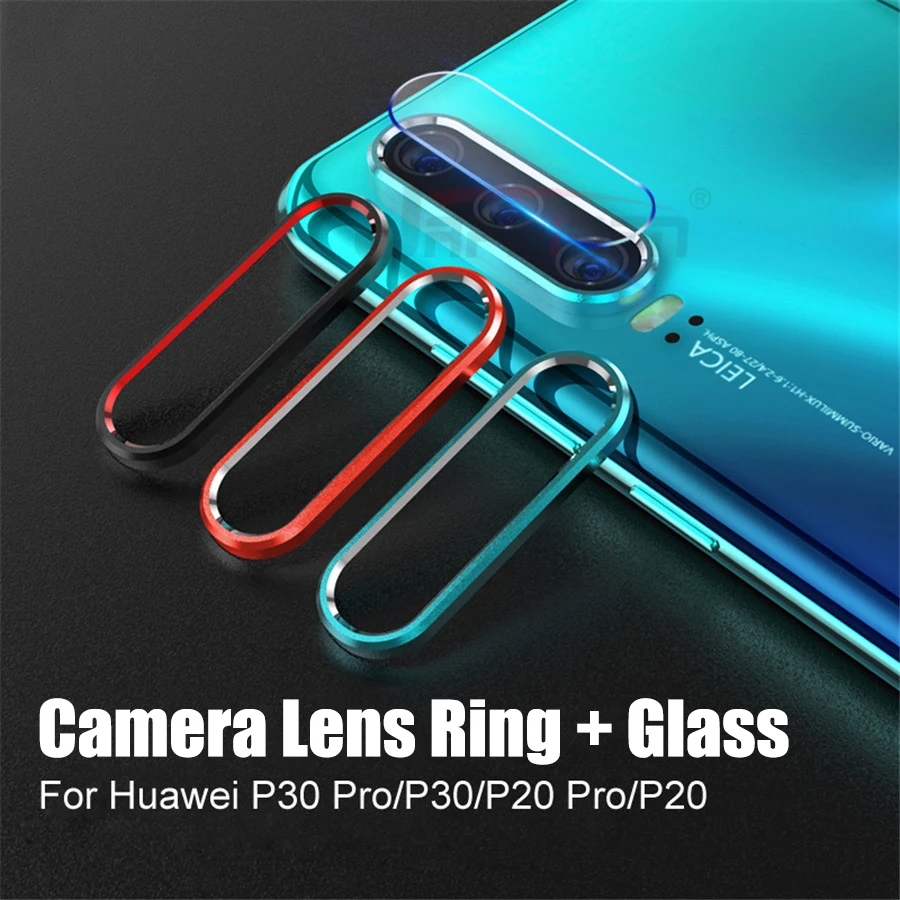 

For Huawei P30 Pro P30 Metal Rear Lens Protective Ring + Tempered Glass Camera Lens Film for Huawei P20 Pro P20 Screen Protector