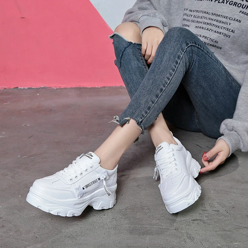 

2019 New Fashion Sneakers For Women Shoes Causal Spring Female Plaform Sneakers White Shoe Women Ulaazng Chunky Sneaker XZ-15