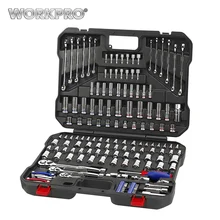 WORKPRO 164PC Socket Set Mechanics Car Repair Tool Sets SAE Wrenches Screwdrivers Ratchet Combination Tool Kits 