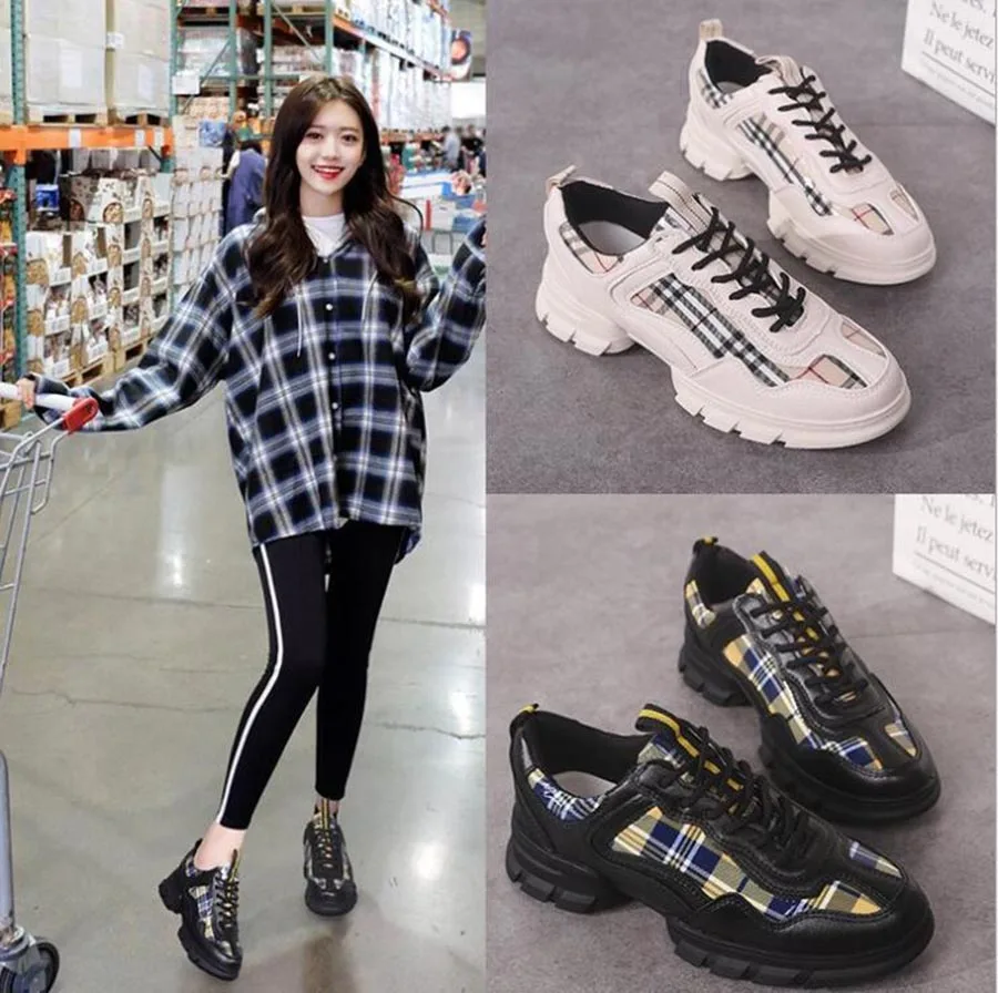 

2019 New Shoes Women's Shoes Versatile Korean Version Thick Bottom Height Increasing & Hard-Wearing Casual Sports Shoes Lady