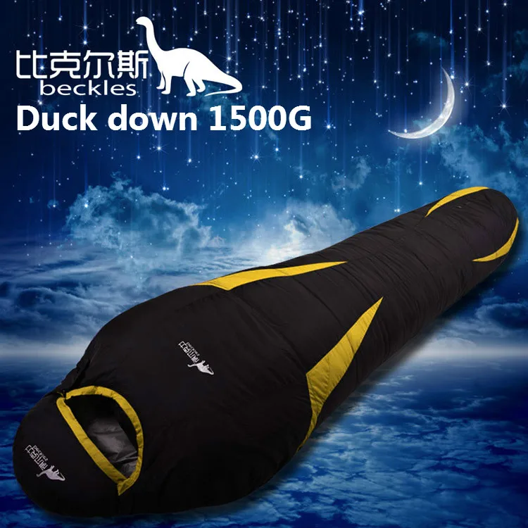 BECKLES, новинка, осенне-зимний водонепроницаемый теплый спальный мешок с гусиным пухом для отдыха на природе, спальный мешок для взрослых, 600 г-2500 г - Цвет: Duck down 1500G