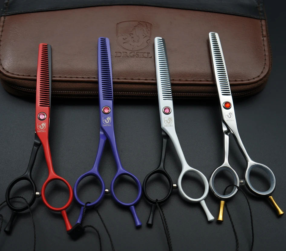 5,5 дюймовые ножницы для стрижки волос, высокое качество, Профессиональные Парикмахерские ножницы для волос, красно-черная краска