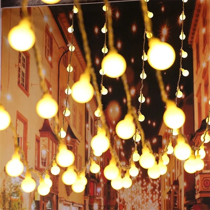 

strip lights Wedding Decoration rgb LED String Lighting Holiday 110V/220V EU US 10M 100LEDs LED Ball indoor outdoor decoration